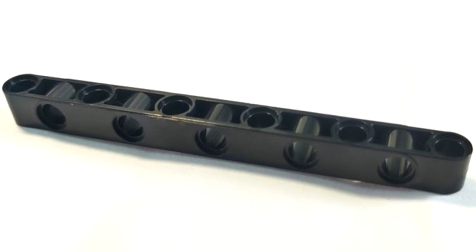 Technic Beam 1 x 11 Thick with Alternating Holes in Black