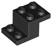 Bracket 3 x 2 x 1 1/3 with Bottom Stud Holder in Black