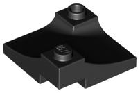 Brick Curved, Internal Double, 3 x 3 with 1/3 Inverted Cutout, Corner in Black