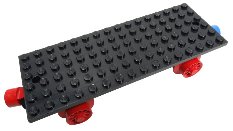 Train Base 6 x 16 Type I with Wheels and Red and Blue Magnets in Black
