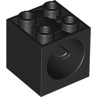 Brick Special 2 x 2 x 1 2/3 with Worm Gear Hole in Black