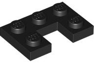 Plate 2 x 3 with 1 x 1 Cutout in Black