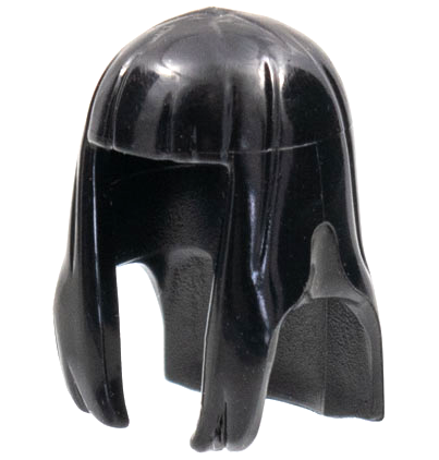 Hair Long Straight with Bangs - Hard Plastic in Black