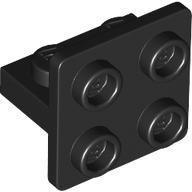 Bracket 1 x 2 - 2 x 2 Centered in Black