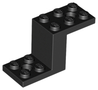 Bracket 5 x 2 x 2 1/3 with Holes, Inside Stud Holder in Black