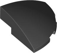 Brick Round Corner, Curved 3 x 3 x 1 Quarter Circle in Black