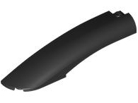 Brick Round, Curved 10 x 2 x 2 with Rounded End Left in Black