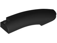 Brick Round, Curved 10 x 2 x 2 with Rounded End Right in Black