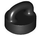 Tile Special Round 1 x 1 Special with Clip-Bar in Black