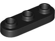 Plate Special 1 x 3 Rounded with 3 Open Studs in Black