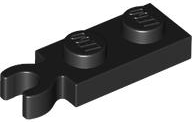 Plate Special 1 x 2 with Clip Vertical on End in Black