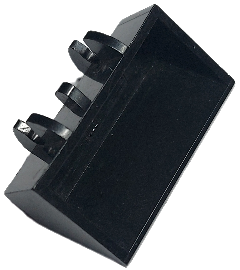 Construction Vehicle Bucket Smooth 2 x 4 x 1 in Black