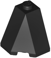 Brick Wedged, Sloped 65° 2 x 2 x 2 Corner in Black