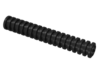 Hose, Ribbed 7mm D. 6L / 4.8cm in Black