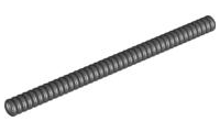 Hose, Ribbed 7mm D. 14L / 11.2cm in Black