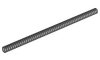 Hose, Ribbed 7mm D. 18L / 14.4cm in Black