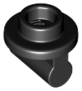 Plate Special Round 1 x 1 with Hollow Stud and Bar on Underside - Long Space in Black