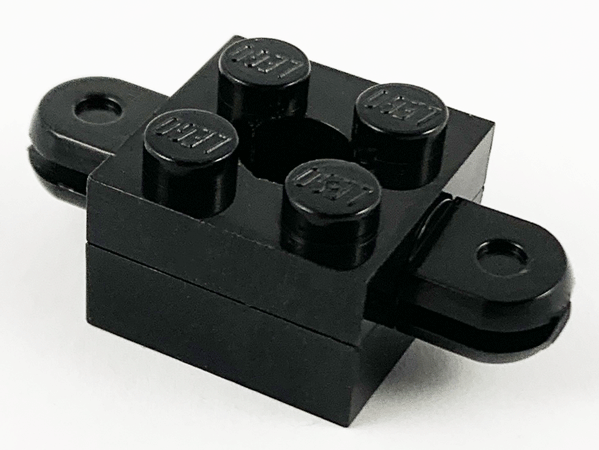 Arm Holder Brick 2 x 2 with Hole and 2 Arms in Black
