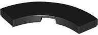 Tile 3 x 3 Curved, Macaroni in Black