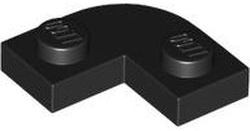 Plate Round Corner 2 x 2 with 1 x 1 Cutout in Black