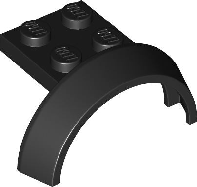 Wheel Arch, Mudguard 3 x 4 x 1 2/3 with 2 x 2 Plate in Black