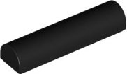 Brick Curved 1 x 4 x 2/3 Double, No Studs in Black