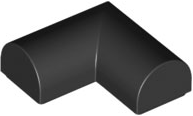 Brick Curved 2 x 2 x 2/3 Double, Corner, No Studs in Black
