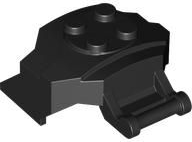 Large Figure Cover 4 x 3 x 2 with Bar, 4 Studs, Ridged in Black