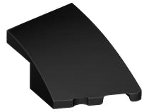 Brick Wedged, Curved 3 x 2 with Stud Notch Right in Black