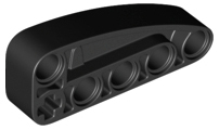 Technic Beam 2 x 5 L-Shape with Quarter Ellipse Thick in Black