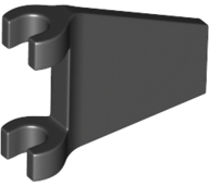 Flag 2 x 2 Trapezoid with Flared Area between Clips in Black