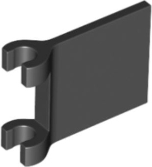 Flag 2 x 2 Square, Flared Clip Edge [Thick Clips] in Black