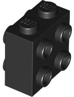 Brick Special 1 x 2 x 1 2/3 with 8 Studs on 2 Sides in Black