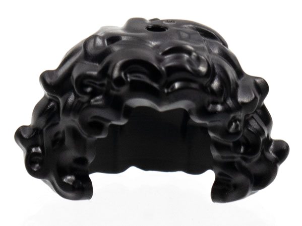 Hair Mid-Length Curly with Front Center Part in Black