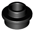 Plate Round 1 x 1 with Open Stud in Black