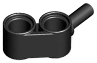 Technic Pin Connector Double with Bar [2 Holes] in Black