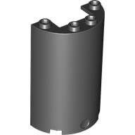 Cylinder Half 2 x 4 x 5 with 1 x 2 cutout in Black