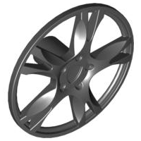 Wheel Cover 5 Spoke Thick [Fits 56145] in Black