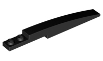 Brick Curved 10 x 1 [Asymmetric Inside Ridges] in Black