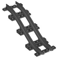 Vehicle Track, Train, Plastic Narrow, Ramp 5 Bricks High in Black