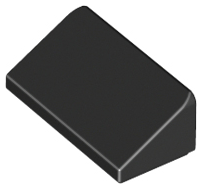 Brick Sloped 30° 1 x 2 x 2/3 in Black