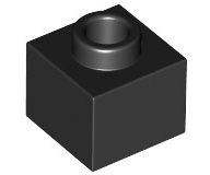 Plate 1 x 1 x 2/3 with Open Stud in Black