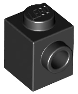 Brick Special 1 x 1 with Stud on 1 Side in Black