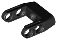 Technic Pin Connector Toggle Joint Smooth Double with Axle and Pin Holes in Black