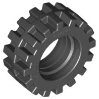 Tyre 15 x 6 Offset Tread Small with Band around Center in Black