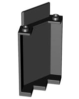 Panel 3 x 3 x 6 Corner Wall without Bottom Indentations in Black