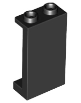 Panel 1 x 2 x 3 [Side Supports / Hollow Studs] in Black