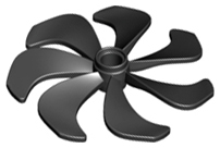 Propeller 7 Blade 6 Diameter in Black