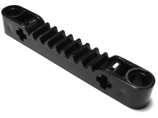 Technic Gear Rack 1 x 7 with Axle and Pin Holes in Black