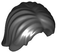 Hair Mid-Length Tousled with Center Part in Black